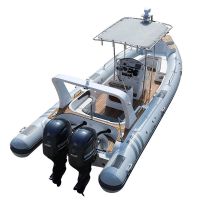 New Design 25feet Rib760 Luxury Orca Hypalon Fiberglass Rigid Hull Sport Rescue Houseboat Motor Zodiac Speed Pontoon Yacht Rib Aluminum Inflatable Fishing Boat