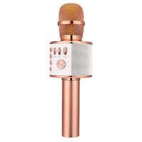 Q37 Wireless Bluetooth Karaoke Microphone, 3-in-1 Portable Handheld karaoke Mic New Year Gift Home Party Birthday Speaker Machine for iPhone/Android/iPad/Sony, PC and All Smartphone(Rose Gold)