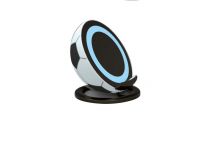 JN-02 Football Style Fast Wireless Charger with Bluetooth Speaker Charging Stand Hands-Free Calling Compatible with iPhone X/8/8 Plus, Samsung Galaxy Note 8, S8, S8 Plus, S6 Edge Plus and All Qi-Enabled Devices, (Black)