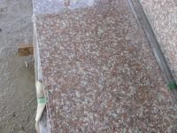 Polished G687 granite slab, peach red granite