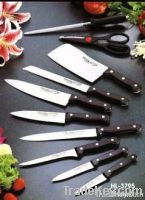 SS Kitchen Knives with Grinding Stick & Scissors Set