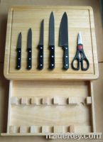 Stainless Steel Kitchen Knives with Chop Board Set