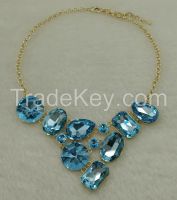 Luminous Swarovski Blue Gemstone Jewelry Necklace