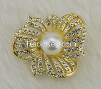 Pearl brooch corsages with crystal jewelry