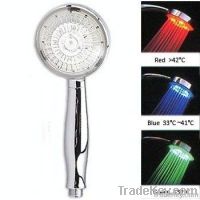 LED Shower head with heat sensor and color indicator