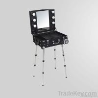 Professional Portable Cosmetic case with trolly, legs and light DB9608