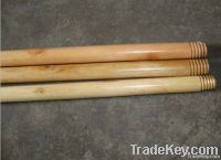 Varnished wooden broom handle