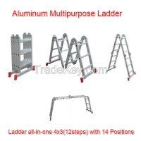 aluminum multifunctional folding ladders multipurpose foldable stairs 4x3 12rungs