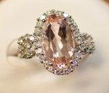 925 Silver Ring with Morganite (LMO1001)