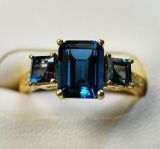 925 Silver Ring with London Blue Topaz (LBT0017)