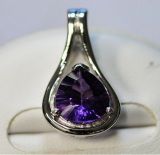 925 Silver Pendant with Amethyst (LTA0058)