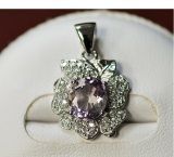 925 Silver Pendant with Pink Amethyst (LMO1015)