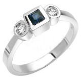 18K White Gold Ring With Diamond And Gemstone (LRD1263)