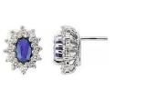 10K White Gold Earring With Diamond And Gemstone (LEG1116)