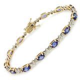 14K Yellow Gold Bracelet with Diamond And Gemstone (LBRG1039)