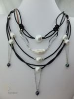 Pearl Leather Necklace