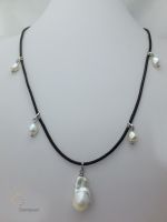 78_Pearl Leather Necklace PLN003