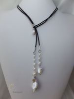 103_Pearl Leather Necklace PLN022