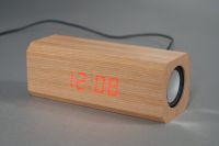 wooden led clock audio speakers