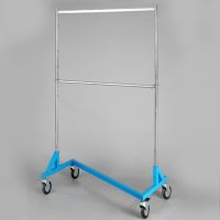 Double-bar Oval Tube Rack with Casters(z-shaped base)