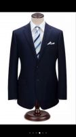 custom made slim fit navy suit , wedding suits . big size tailor madse