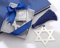 "Shalom" Silver-Metal Star of David Bookmark Wedding Favor