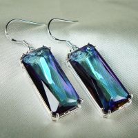 925 silver mystic topaz earring