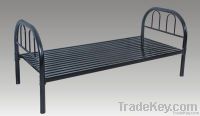 metal single bed, with plate base