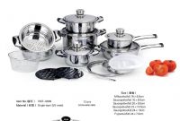 21pcs  stainless steel cookware set