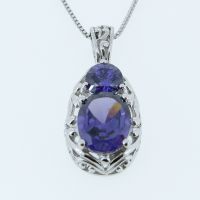 Silver pendant with CZ stone