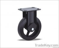 Fixed Caster with Elastic Rubber wheel(Iron core)