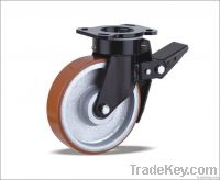 Braked Swivel Caster with Polyurethane wheel(Iron core)
