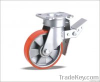 Braked Caster with Polyurethane wheel(Iron core)