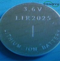 3.6V 30mAh Lithium Coin Cell Battery LIR2025 for Electronic Memory System