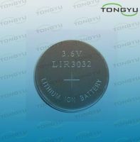 3.6V Rechargeable Li-ion Button Battery, LIR3032 3,6V 130mAh Lithium Coin Battery