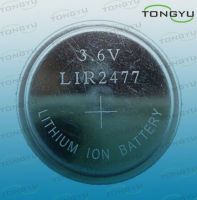 3.6v 190mah LIR2477 Lithium-Ion Button Battery, LIR2477 Lithium Coin Cell Battery