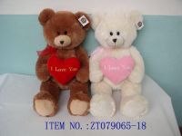 Stuffed Plush Bears With Red Heart