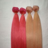 nice virgin hot sale COLORED #ROSA#RED remy human hair weft