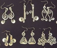 hand made copper wire earrings-silver plated