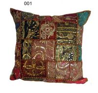 sequins patch cushion cover