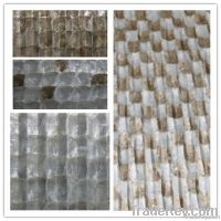 Gold and silver capiz shell wall tile
