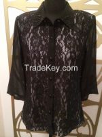 Lace Shirt With Beads