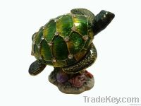 Jewelled Enamel Sea Turtle Trinket Box