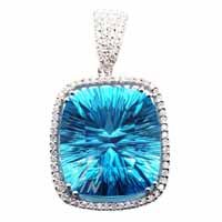 Swiss Blue Topaz Pendant