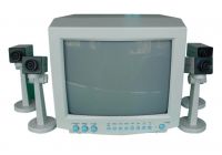 14" cable B/W security quad monitor with camera(QSM-1300)