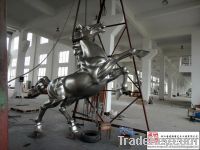 The Jumping Horse, Modern stainless steel Sculpture