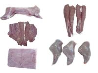Rabbit meat, whole or chopped rabbits, legs, breasts