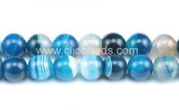 Dyed Blue Striped Agate Rounds