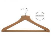 wooden hanger with non-slip square bar for suits