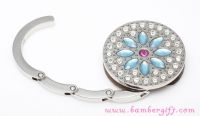 Round Shaped Flower Crystal Foldable Handbag Hanger/Purse Hanger